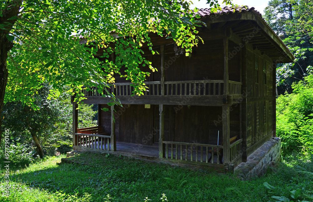 The Historical Meyveli Village Mosque, located in Findikli, Rize, Turkey, was built in the 19th century. It is made entirely of wood. The Historical Meyveli Village Mosque, located in Findikli, Rize, Turkey, was built in the 19th century. It is made entirely of wood.