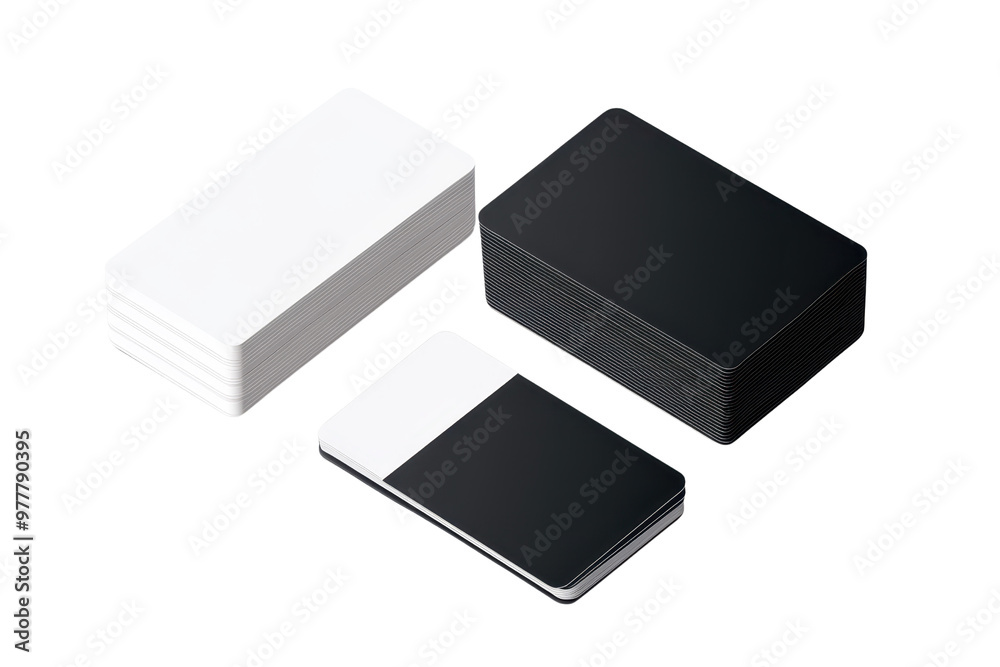 Stacked black and white blank cards isolated on a transparent background. ideal for customizable design, business or creative projects. Stacked black and white blank cards isolated on a transparent background. ideal for customizable design, business or creative projects.