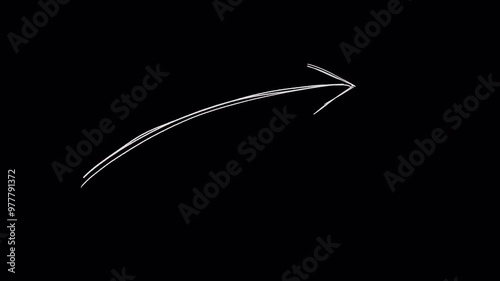 Set of different animated doodle elements. Video clip with alpha channel.