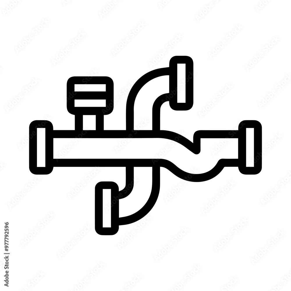 pipe icon or modern line symbol. Vector line art and icon design with bold outline. Black and white Pixel Perfect minimalistic symbol isolated white background. Silhouette simple thin sign pipe icon or modern line symbol. Vector line art and icon design with bold outline. Black and white Pixel Perfect minimalistic symbol isolated white background. Silhouette simple thin sign