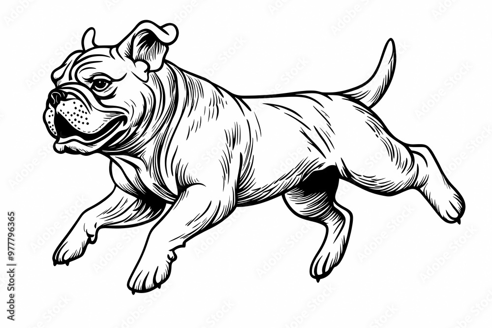Fototapeta premium Cute coloring page featuring a playful dog for kids creativity.