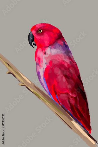 ИллюстрацStunning watercolor illustration of a vibrant red parrot, a lilac-breasted roller, and a majestic flamingo. Perfect for wildlife enthusiasts, tropical art lovers, and nature-inия без названия