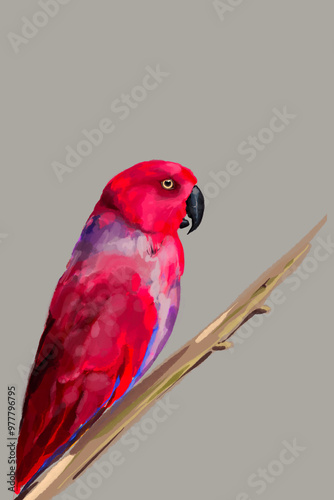 ИллюстрацStunning watercolor illustration of a vibrant red parrot, a lilac-breasted roller, and a majestic flamingo. Perfect for wildlife enthusiasts, tropical art lovers, and nature-inия без названия