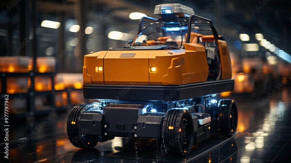 Autonomous vehicles transporting materials in a modern warehouse environment Autonomous vehicles transporting materials in a modern warehouse environment