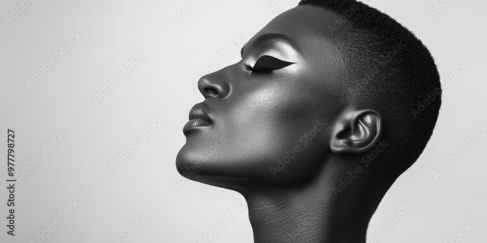 Ethereal Fashion Model in Black and White Ethereal Fashion Model in Black and White