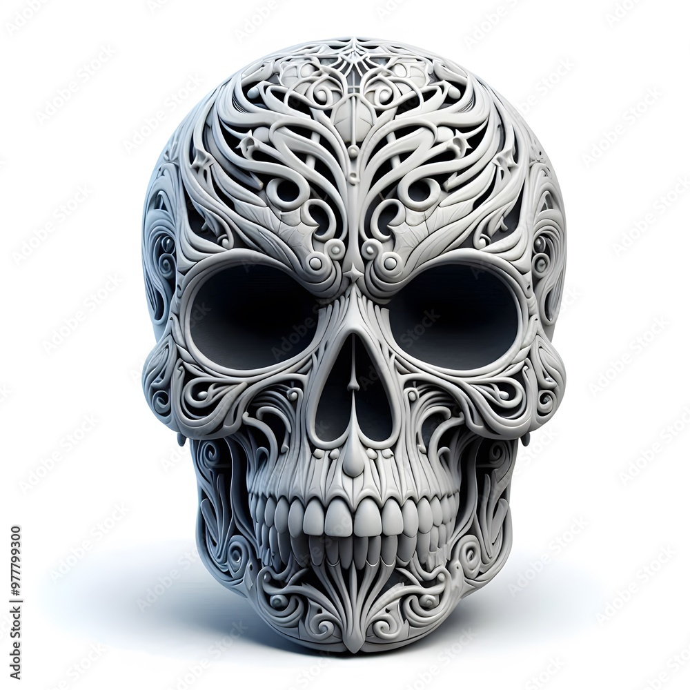 Halloween skull cute 3d design isolated on white background Halloween skull cute 3d design isolated on white background