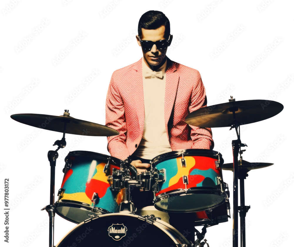 Fototapeta premium PNG Drummer percussion musician drums.