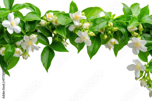 PNG Jasmine border flower nature plant.