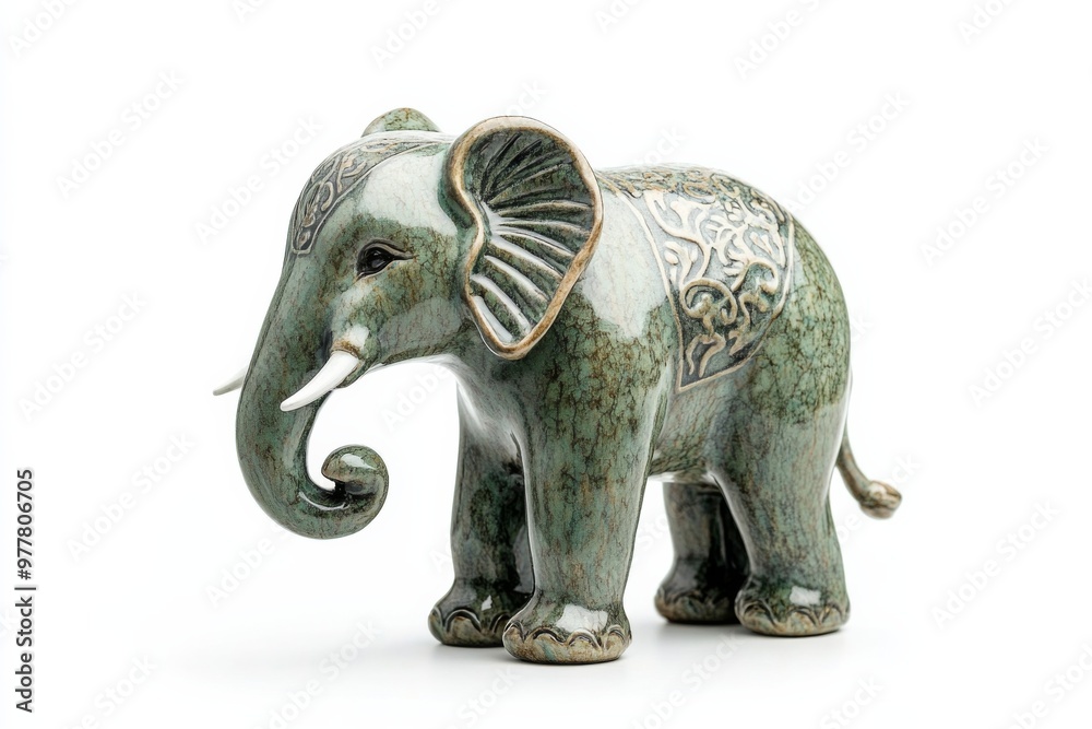 ceramic elephant isolated on white background ceramic elephant isolated on white background