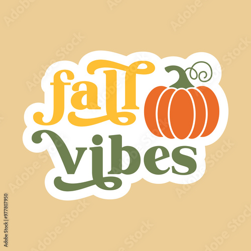 Fall vibes, fall printable sticker, boho