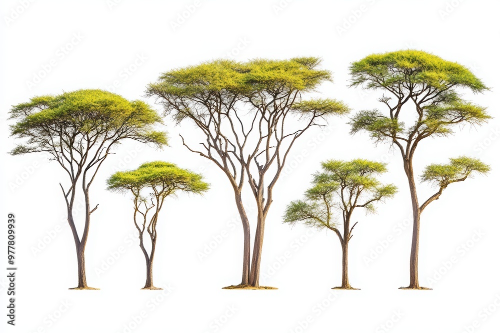 A stunning collection of acacia trees showcasing different sizes and shapes, perfect for nature-themed designs and illustrations. A stunning collection of acacia trees showcasing different sizes and shapes, perfect for nature-themed designs and illustrations.