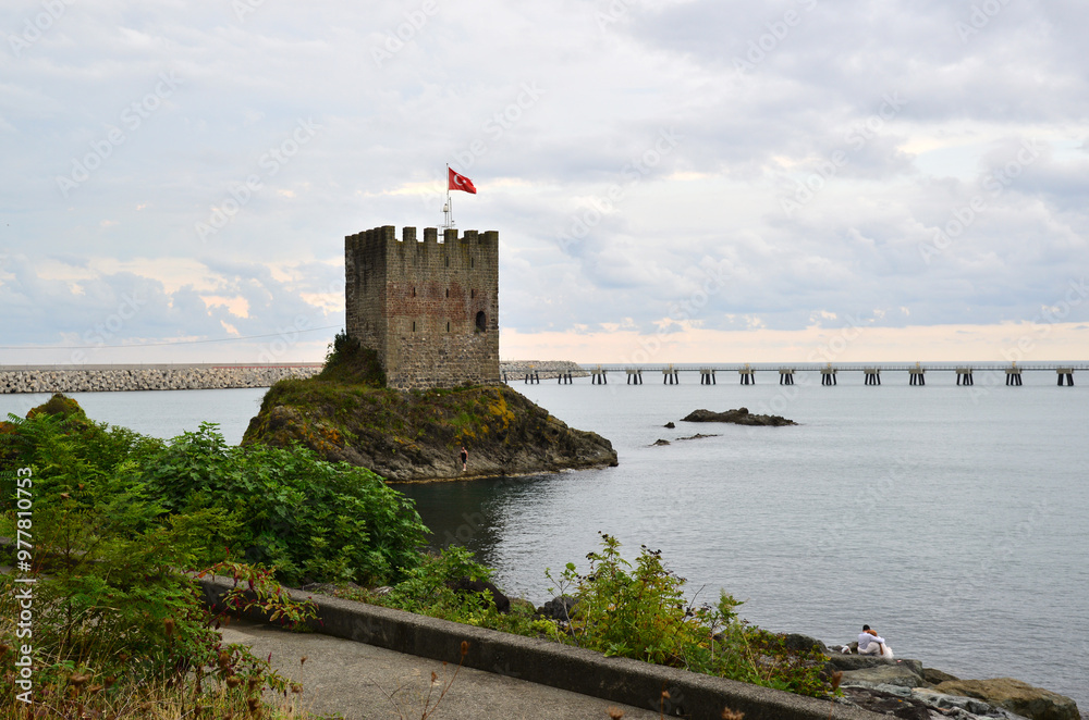 A view from the historical Maiden's Castle in Rize, Pazar, Turkey A view from the historical Maiden's Castle in Rize, Pazar, Turkey