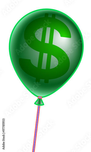 Dollar on balloon
