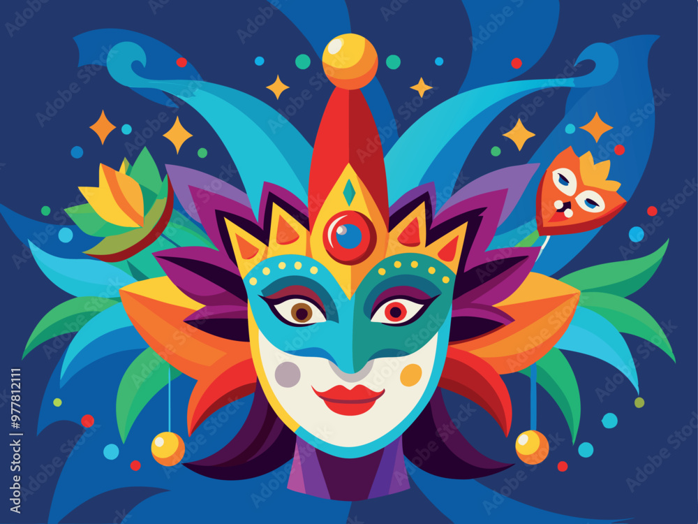 Obraz premium Brazil carnival masks vector art illustration