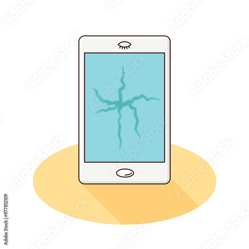 Broken smartphone vector illustration in flat style