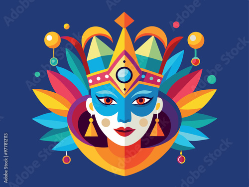 Brazil carnival masks vector art illustration