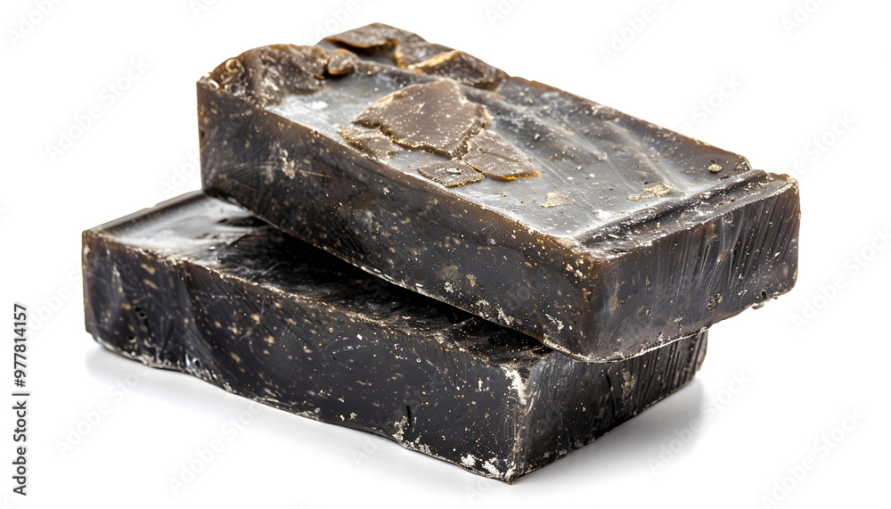 Tar soap bars isolated on white. Natural product Tar soap bars isolated on white. Natural product