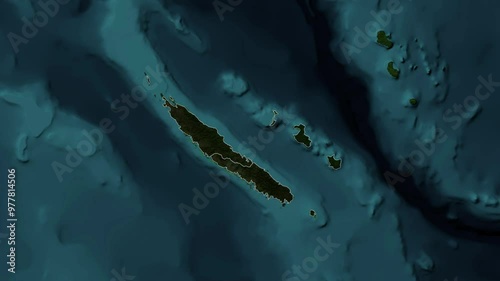 Wallpaper Mural Zoom from Earth to New Caledonia. (with Provinces) World map animation with highlighted borders of countries. Images from NASA
 Torontodigital.ca