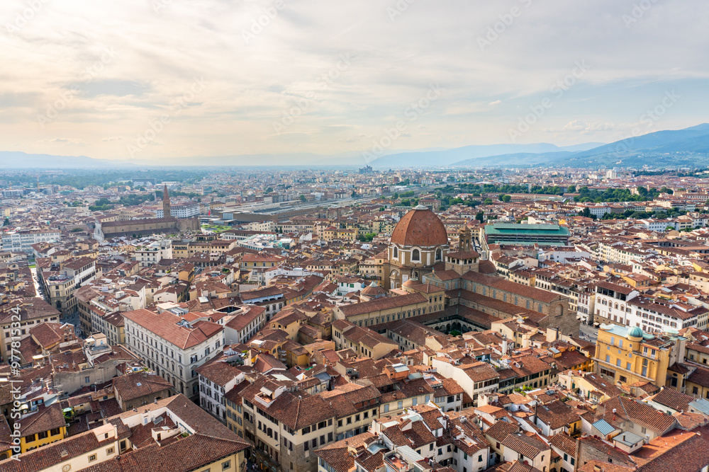 Florence, Tuscany. Aerial view to the beautiful city in Italy, Europe. Florence, Tuscany. Aerial view to the beautiful city in Italy, Europe.
