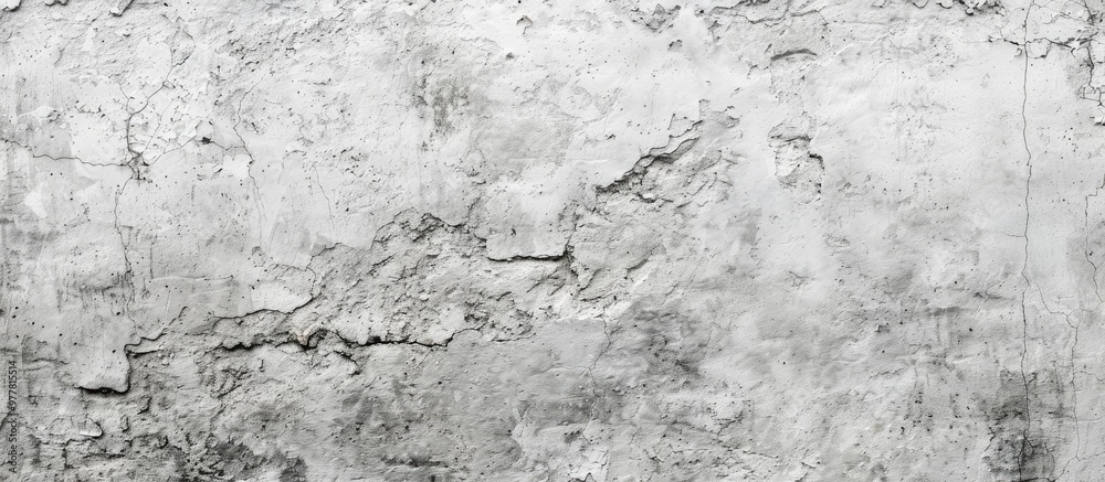 Obraz premium Grungy white background featuring natural cement or old stone texture as a vintage pattern wall Conceptual wall banner grunge material or construction. Copy space image