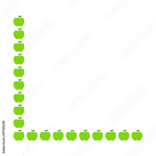 Cute fruits Border Corner. Vector Illustration