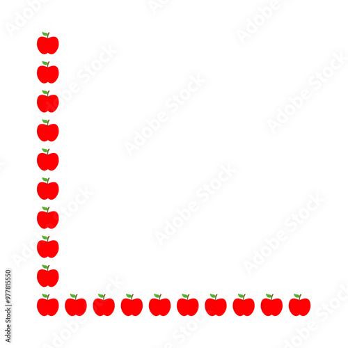 Cute fruits Border Corner. Vector Illustration