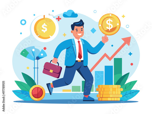 A people discussion about their profitable business, vector illustration
