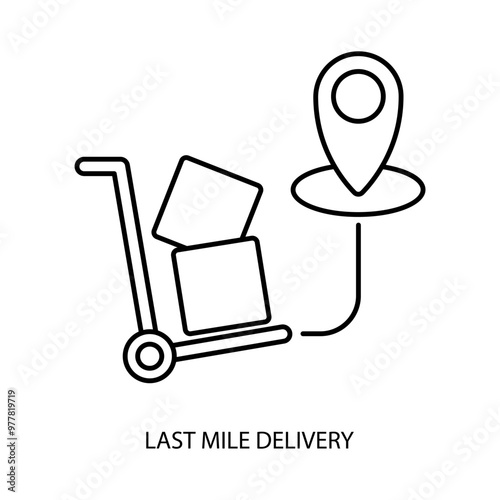 last mile delivery concept line icon. Simple element illustration. last mile delivery concept outline symbol design.