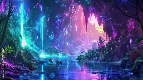 Wallpaper Mural Enchanted Forest Cave Torontodigital.ca
