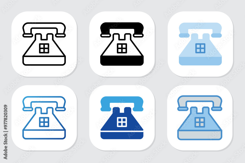 Telephone icons with various design styles Telephone icons with various design styles