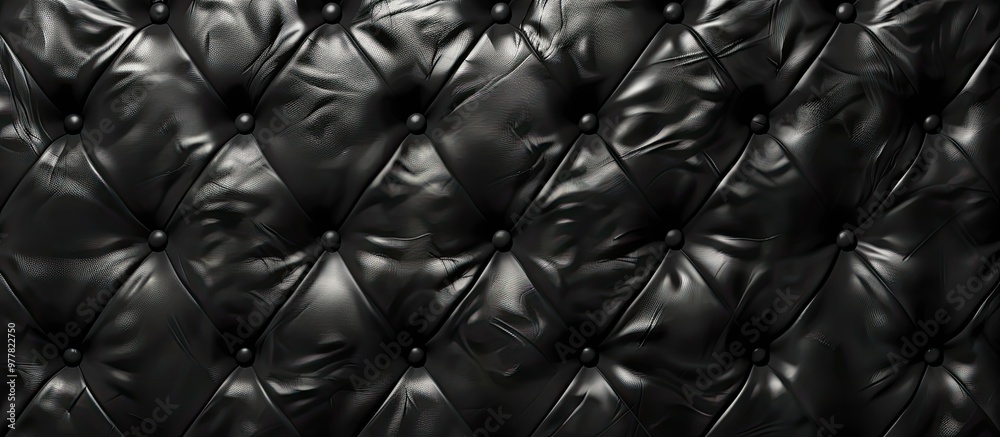Fototapeta premium black leather as a backdrop. Copy space image. Place for adding text and design