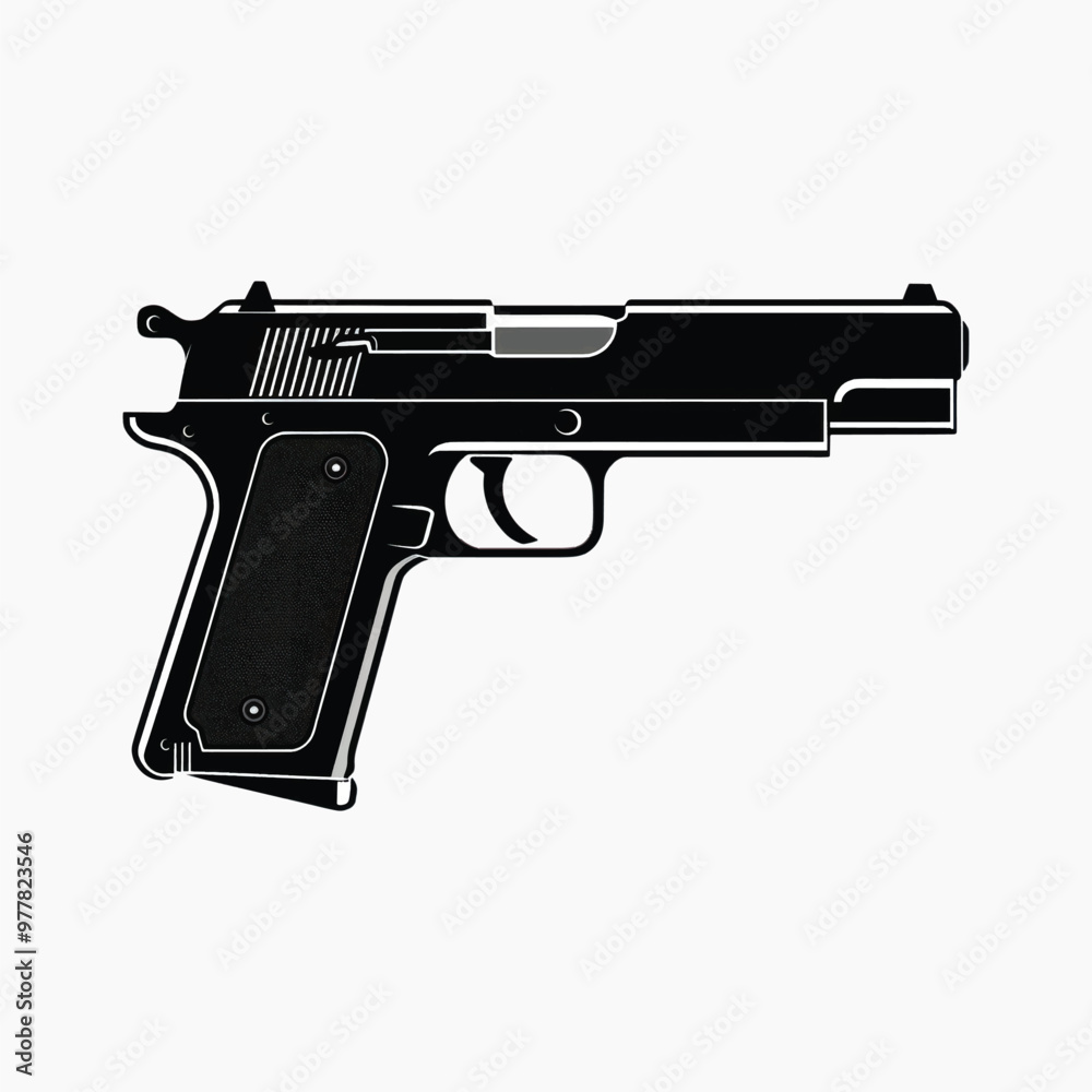 Black handgun vector illustration Black handgun vector illustration