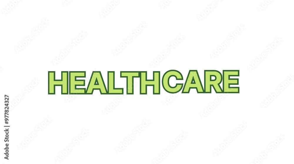 Green gradient text design displaying the word “Healthcare” on a white background. Green gradient text design displaying the word “Healthcare” on a white background.
