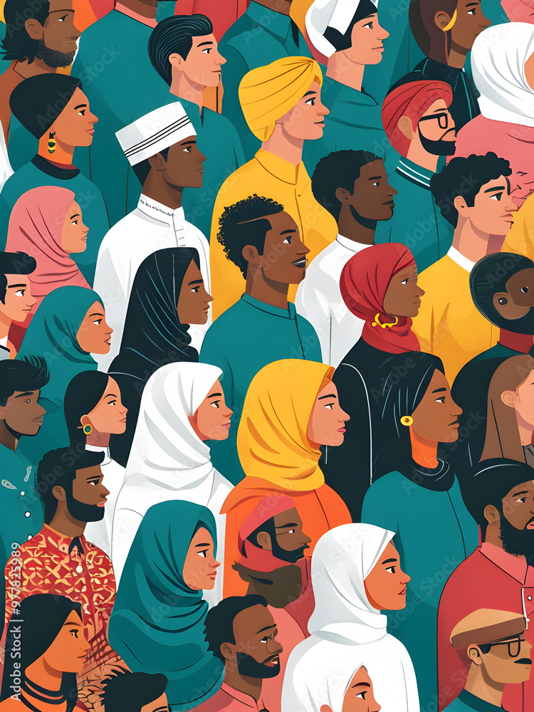 Multicultural Crowd in Unity - Vector Illustration Depicting Diversity and Harmony
Multicultural Crowd in Unity - Vector Illustration Depicting Diversity and Harmony