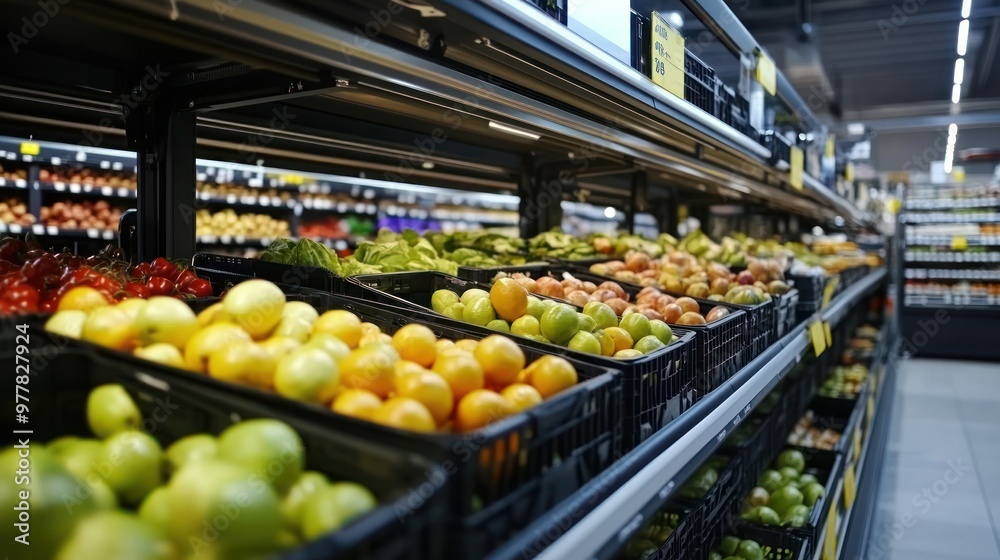 Fresh Produce Aisle in Supermarket Fresh Produce Aisle in Supermarket