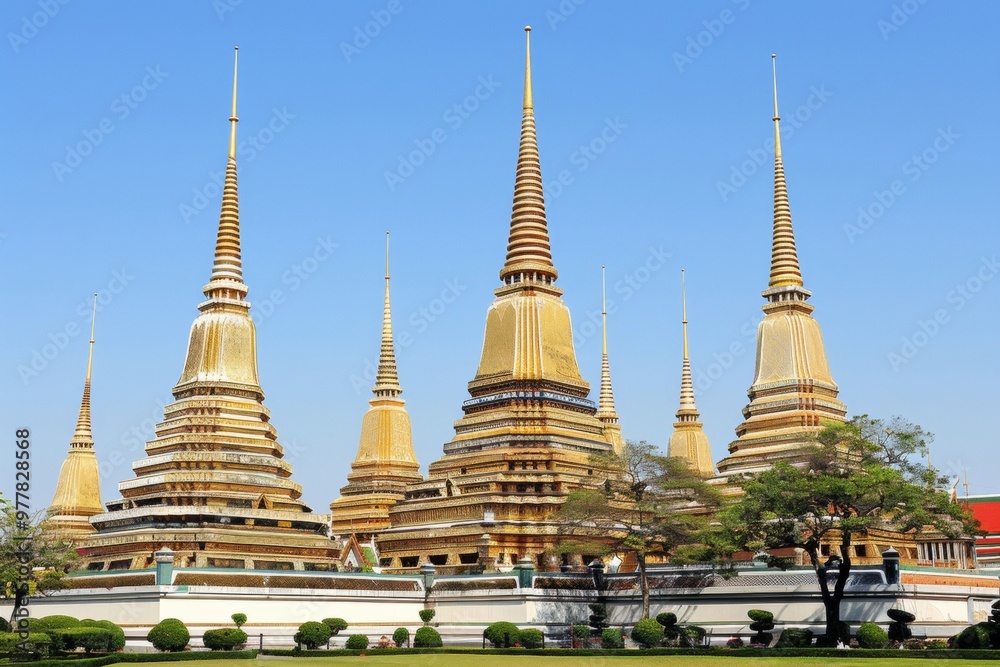 Fototapeta premium The Ayutthaya Historical Park's ancient ruins portray Thailand's historical richness, architectural magnificence, and the spiritual legacy of the ancient capita