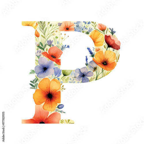 Floral letter P design