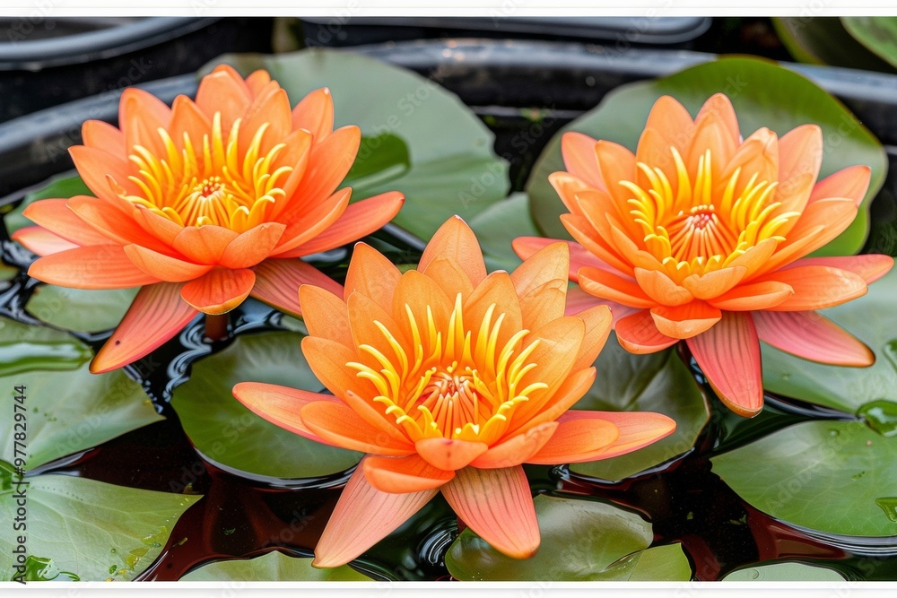 An image of a serene lotus pond with blooming flowers, lily pads, and a sense of zen-like tranquilit