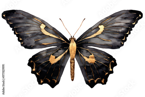 Elegant black and gold butterfly