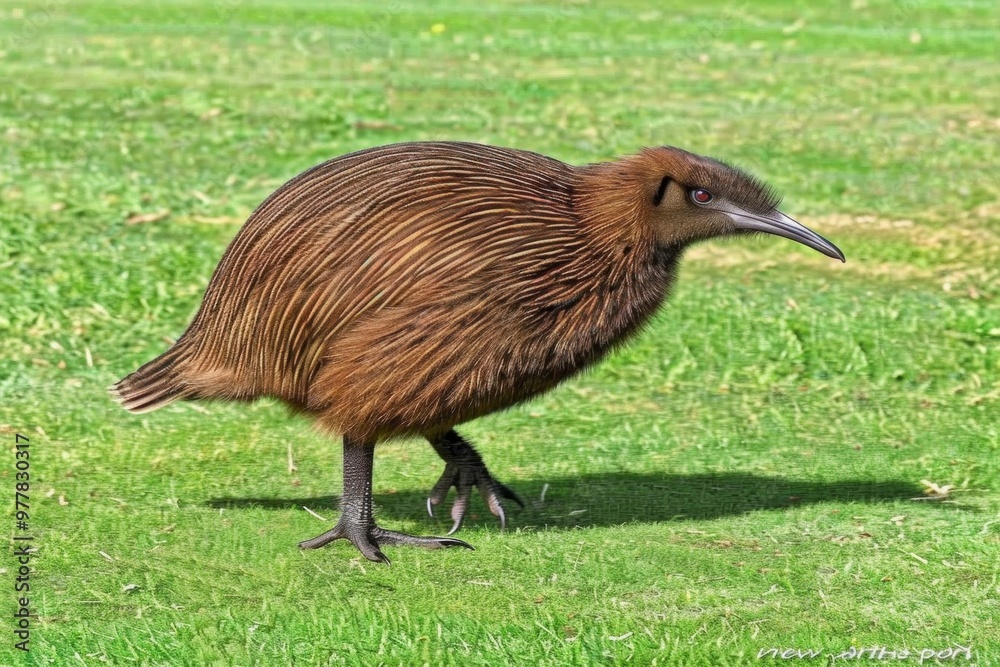 A Photography Of A Close up Of A Curious Kiwi Bird An Endemic Species 