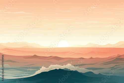 Serene sunset over ocean waves