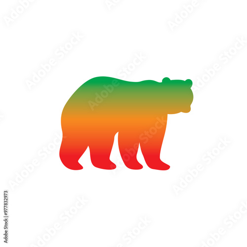 The silhouette of a bear. Original vector illustration in vintage style. Hand drawn, not AI
