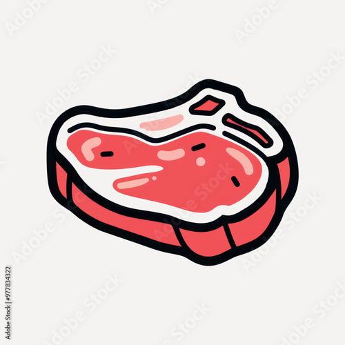 Juicy cartoon steak illustration
