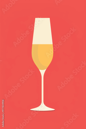 Elegant champagne glass illustration