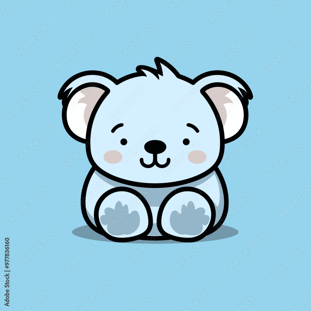 Fototapeta premium Koala hand-drawn kid comic illustration. Cute vector doodle style cartoon illustration.