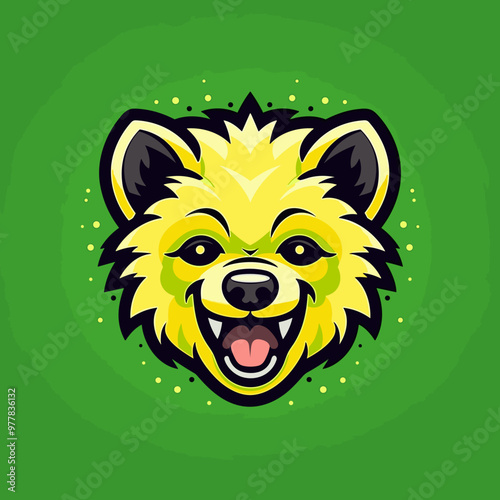 Hyena hand-drawn kid comic illustration. Cute vector doodle style cartoon illustration.