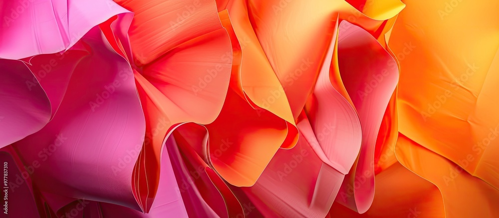 Abstract creation of vibrant papers. Copy space image. Place for adding text and design