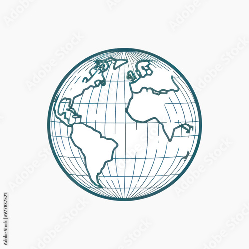 Hand-drawn globe world map