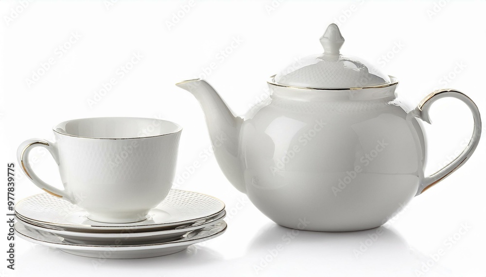 White Tea Set with Gold Trim White Tea Set with Gold Trim
