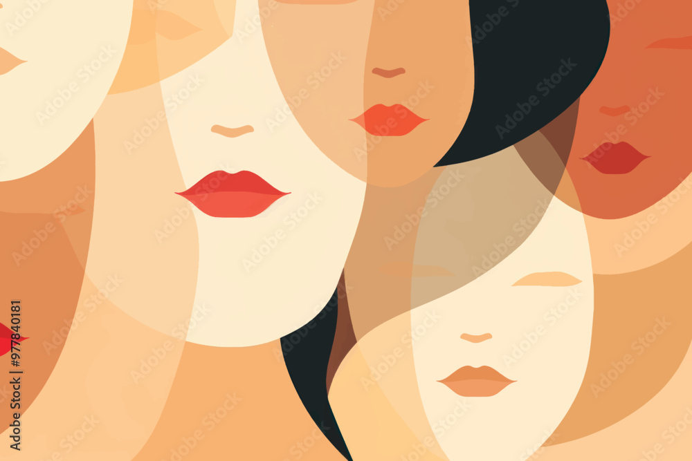 Abstract faces colorful women art Abstract faces colorful women art